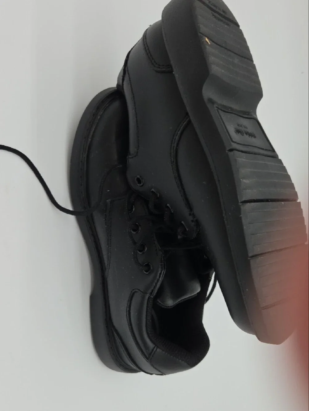 Black Lace-Up Work Shoes